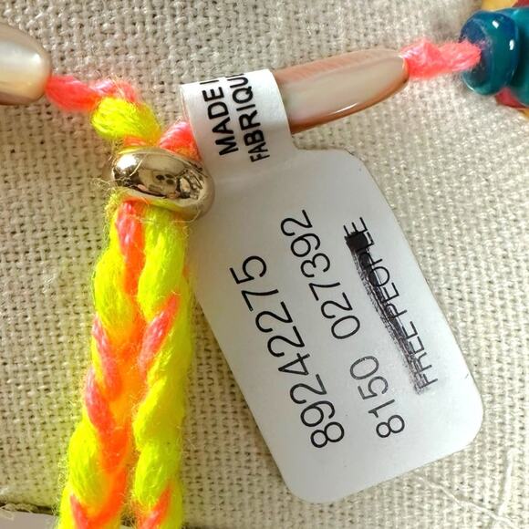 Free People Ariana Ost At The Market Necklace Pink NWT Belly Chain Shells Beach - Picture 6 of 16